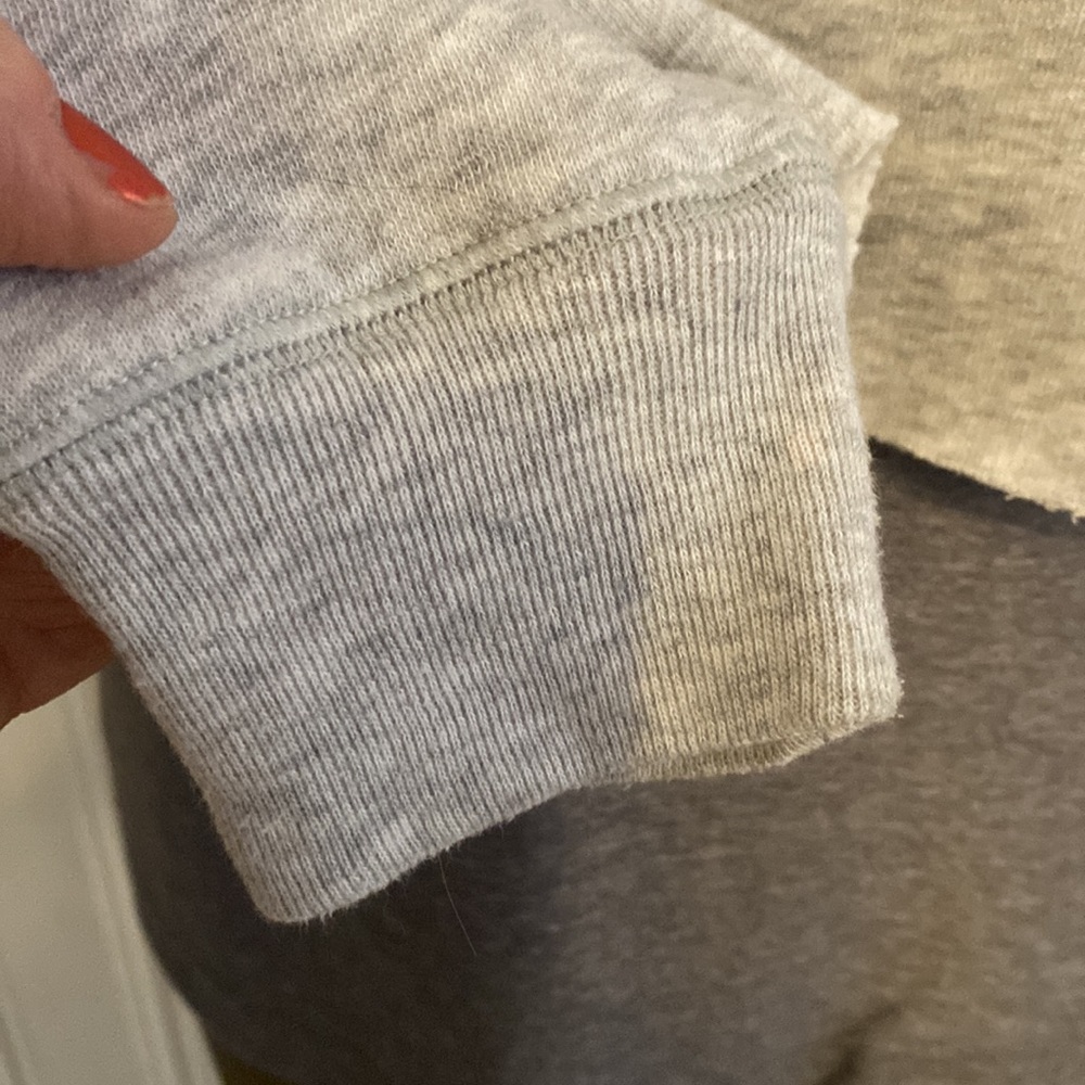PINK - (Victoria’s Secret) - sweatshirt hoodie - light grey with lace up detail - Picture 7 of 10